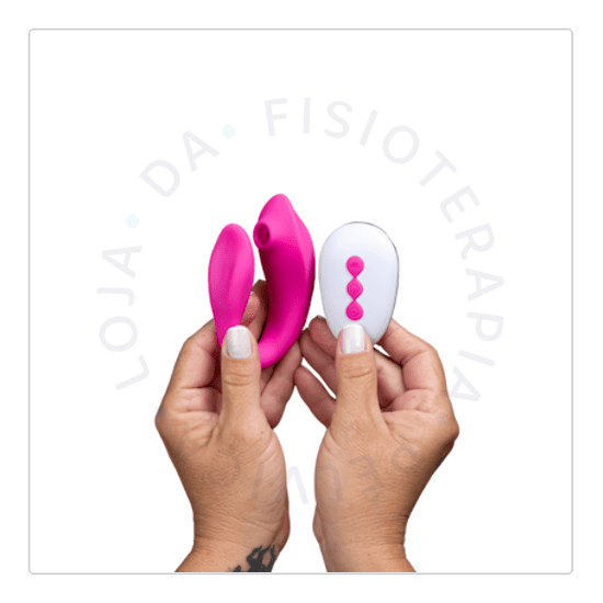 Vibrador casal com estimulador clitoriano
